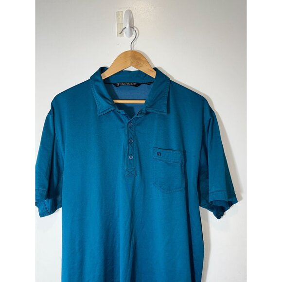 Travis Mathew Mens Teal Polo Shirt XXL - Picture 2 of 6